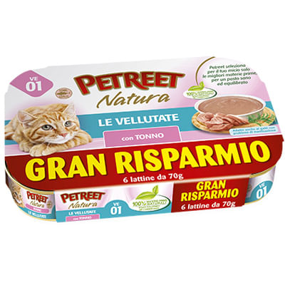 Petreet Natura Cat Le Vellutate Lattina Multipack 6x70G