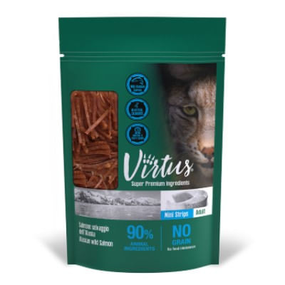 Virtus Cat Mini Strips con Salmone 40G