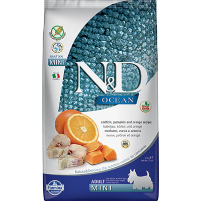 N&D Ocean Adult Mini Merluzzo Zucca e Arancia