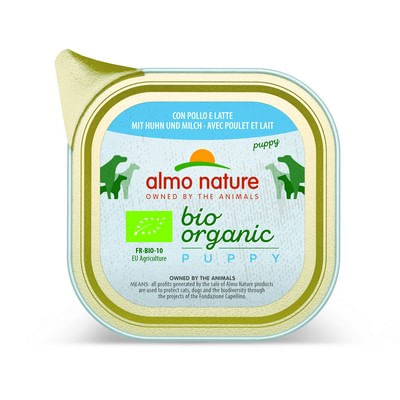 almo nature biorganic puppy pate pollo e latte 100g