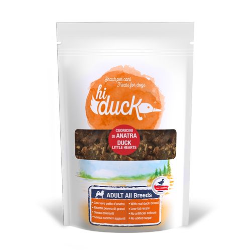 Hi Duck Snack Dog Cuoricini con Anatra