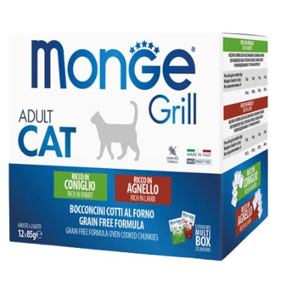 Monge Grill Multipack Coniglio e Agnello per Gatto