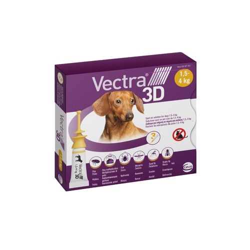 Vectra 3D Antiparassitario per Cani sotto 4KG