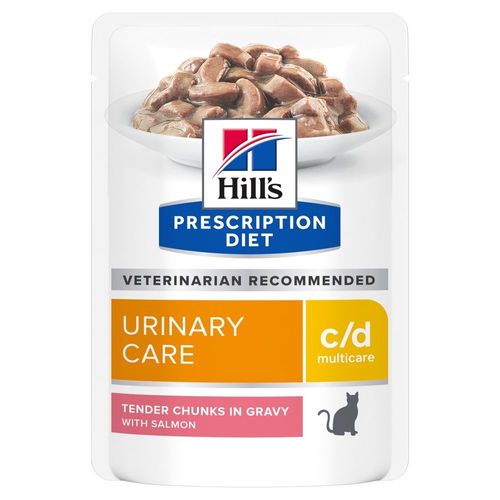 Hill's Prescription Diet c/d Urinary Care Alimento Umido per Gatti con Salmone