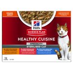 hills-science-plan-healthy-cuisine-con-pollo-salmone-pesce-sterilised-cat-pack-frontale