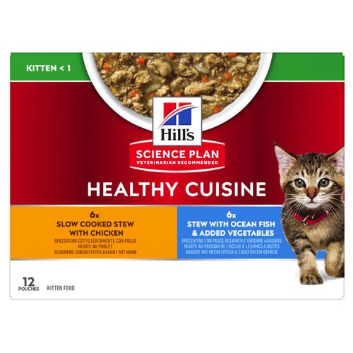 Hill's Science Plan Healthy Cuisine Kitten Spezzatino con Pollo Pesce Oceanico e Verdure