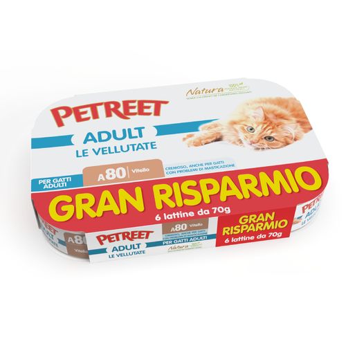 Petreet Natura Cat Le Vellutate Mousse Lattina Multipack 6x70G