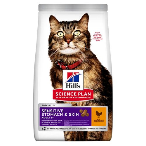 Hill's Science Plan Adult Sensitive Stomach & Skin Alimento Secco per Gatti al Pollo