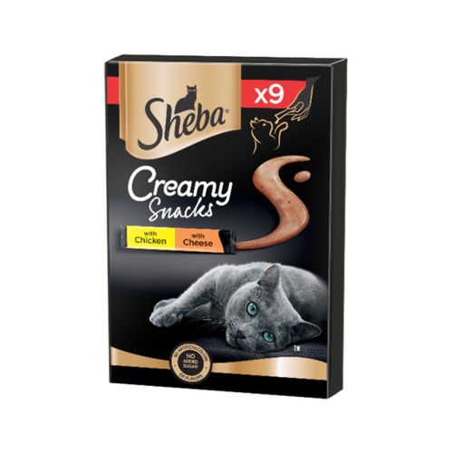 Sheba Snack Gatto Creamy Snack Pollo e Formaggio 9pz