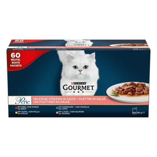 Gourmet Perle Filettini in Salsa Cat Busta Multipack 60x85G