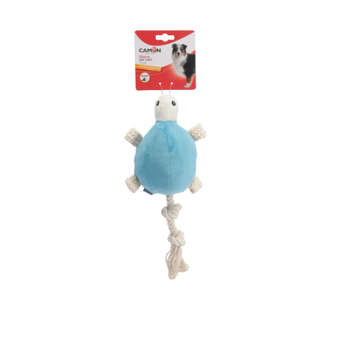 Gioco per Cani Peluche Tartaruga con Squeaker e Corda Arcaplanet