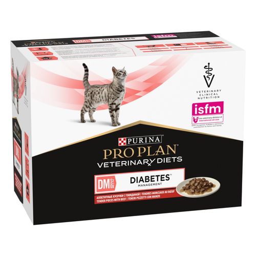 Purina Pro Plan Veterinary Diets Dm Diabetes Management Gatto Multipack al Manzo