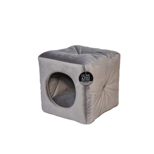 Cuccia Cubo per Gatto Oxford Grigia