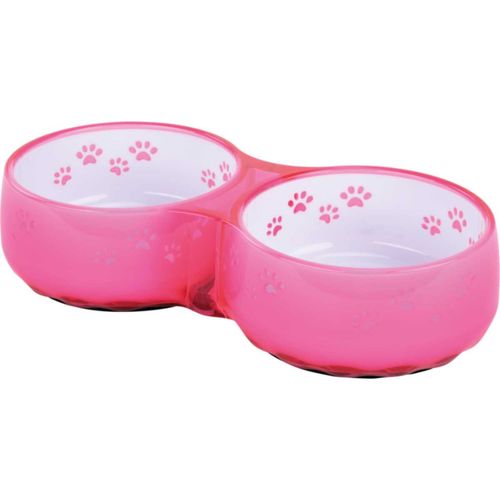 Anione Gatto Doppia Ciotola Acrilica Rosa