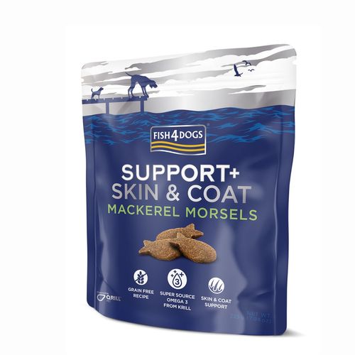 Fish4Dogs Support+ Snack Skin&Coat Sgombro 225G