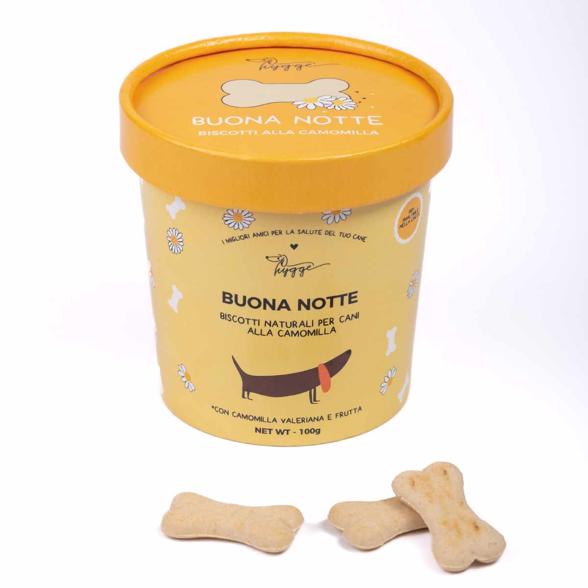 Porta biscotti e premietti per cani - cani giallo