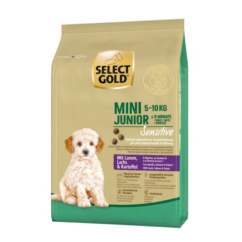 Select Gold Sensitive Mini Junior con Agnello Salmone e Patate