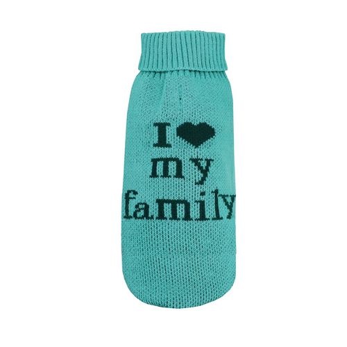 Record Maglioncino per Cani I Love My Family Azzurro