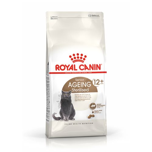 Royal Canin Cat Sterilised +12 Alimento completo per gatti anziani sterilizzati di oltre 12 anni di età.