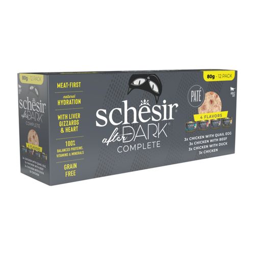 Schesir After Dark Cat Mix Patè Lattina Multipack 12x80G