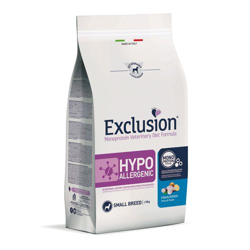 Exclusion Dog Diet Hypoallergenic Small Pesce e Patate