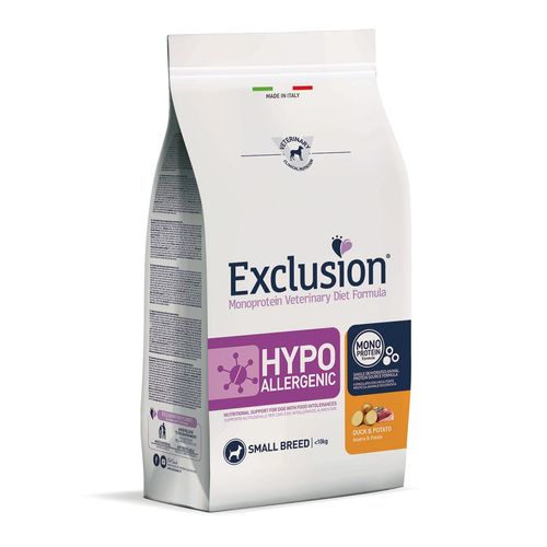 Exclusion Dog Diet Hypoallergenic Small Anatra e Patate