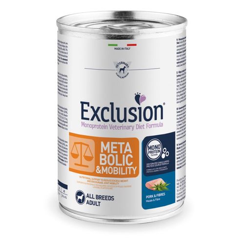 Exclusion Dog Diet Metabolic&Mobility Lattina 400G Maiale