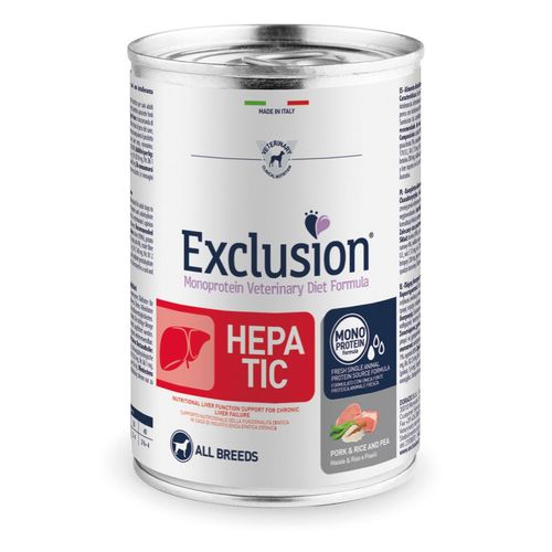 Exclusion Dog Diet Hepatic Lattina 400g Maiale