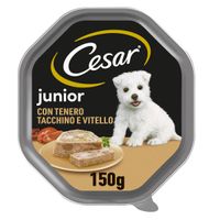 100 SCATOLETTE 150 GR GUSTI ASSORTITI VASCHETTE CESAR CIBO UMIDO PER CANI