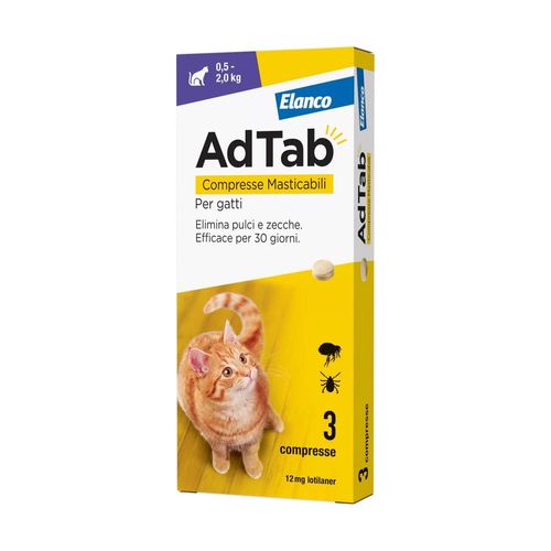 AdTab Compresse Masticabili Gatto 12 MG