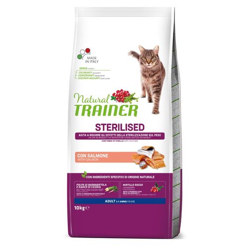 Natural Trainer Gatto Sterilised Salmone