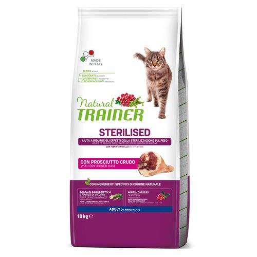 Natural Trainer Gatto Sterilised Prosciutto
