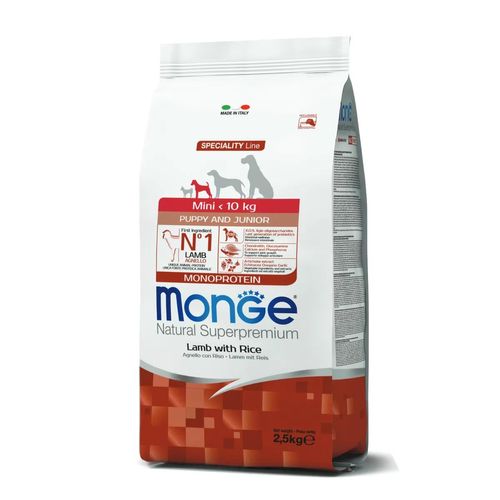 Monge Natural Superpremium Puppy&Junior Mini con Agnello