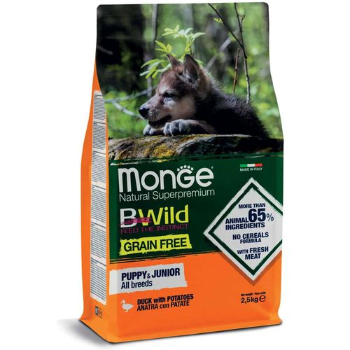 Monge Natural Superpremium BWild Puppy&Junior All Breeds con Anatra