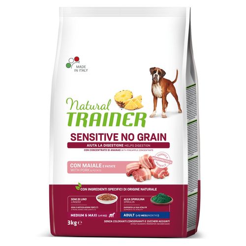 Natural Trainer Sensitive No Grain Medium&Maxi Maiale