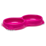 Ciotola-Doppia-Gnammy-per-Cane-con-Antiscivolo-Fucsia