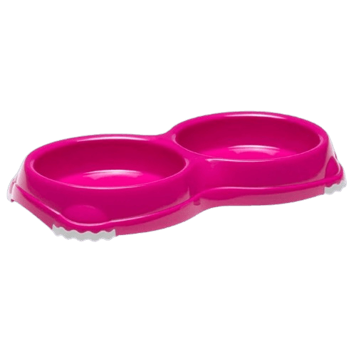 Ciotola-Doppia-Gnammy-per-Cane-con-Antiscivolo-Fucsia