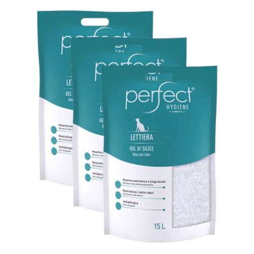 Kit Risparmio 3x15L Perfect Lettiera in Silicio per Gatti