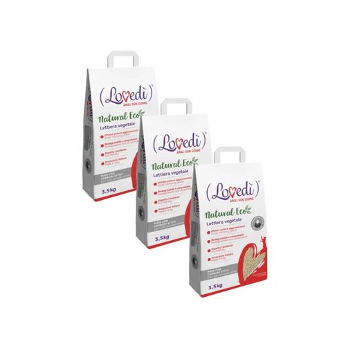 Kit Risparmio 3x3.5KG  Lovedi Gatto Lettiera Natural Eco