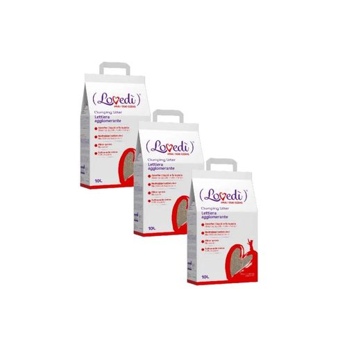 Kit Risparmio 3x10L Lovedi Gatto Lettiera Agglomerante