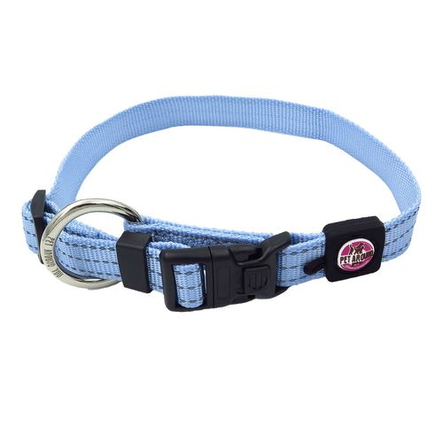 Collare Reflective Nylon per Cane Celeste