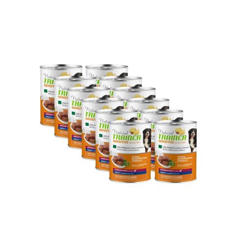 Kit Risparmio 12x400G Natural Trainer Sensitive Dog Medium Maxi