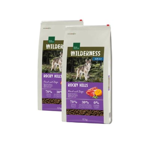 Kit Risparmio 2x12KG Real Nature Dog Adult Wilderness Rocky Hills