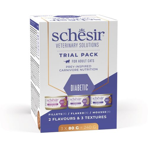 Schesir Veterinary Solutions Diabetic Cat Lattina Multipack 3x80G