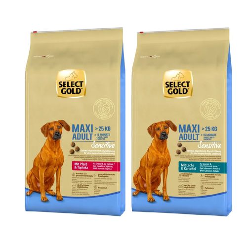 Kit Multigusto 2x12KG Select Gold Sensitive Maxi Dog Cavallo+Salmone