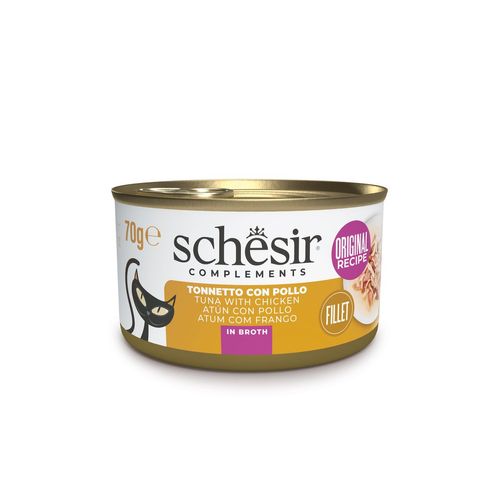 Schesir Cat Complements in Brodo Lattina Multipack 12x70G