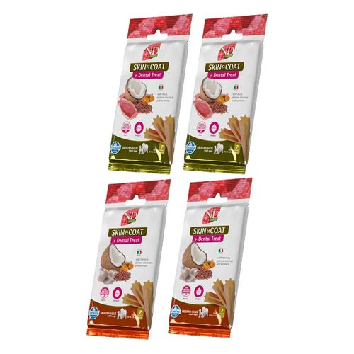 Set Prova Multigusto 4x100G N&D Quinoa Snack Cane Medium e Maxi Skin&Coat