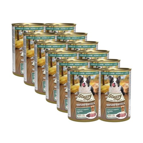 Kit Risparmio 12x400G Stuzzy Dog Monoprotein Lattina
