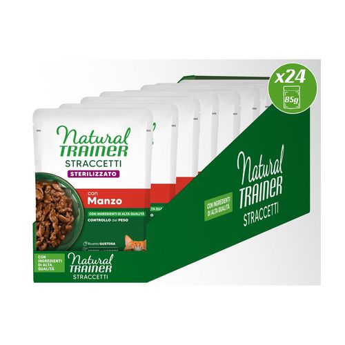 Natural Trainer Straccetti Sterilised Cat Busta Multipack 24x85G