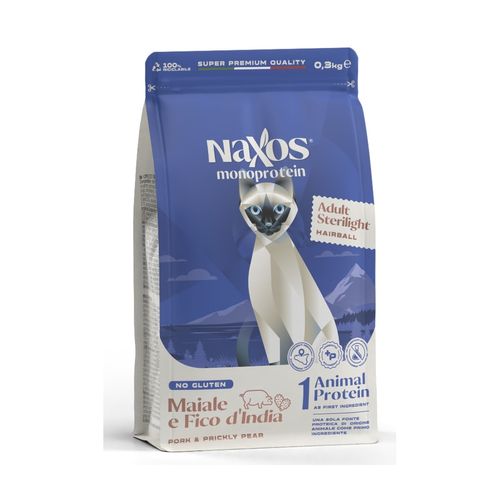 Naxos Sterilised Cat Monoprotein Hairball Maiale e Fico
